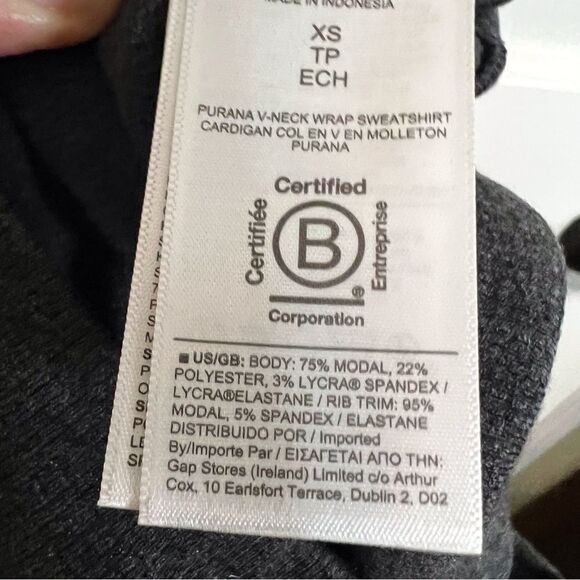 Athleta Purana VNeck Wrap Cross Over Sweater Size XS Gray Runs Big and Roomy - Picture 7 of 9